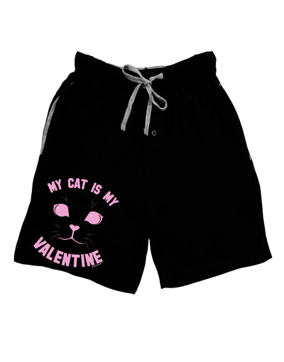 My Cat is my Valentine Relaxed Fit Adult Lounge Shorts by-Lounge Shorts-TooLoud-Black-Small-Davson Sales