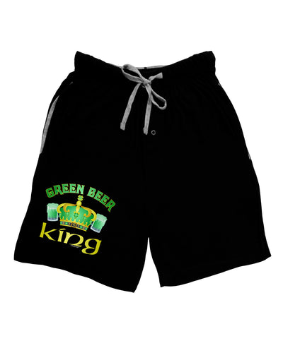 Green Beer King Adult Lounge Shorts-Lounge Shorts-TooLoud-Black-Small-Davson Sales