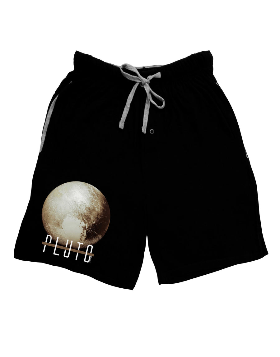 Planet Pluto Text Dark Adult Lounge Shorts-Lounge Shorts-TooLoud-Red-Small-Davson Sales