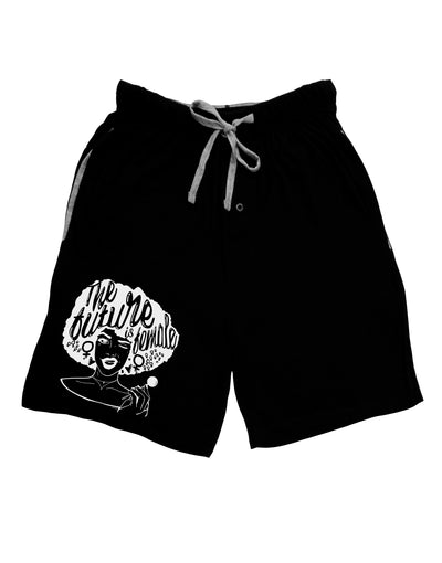 TooLoud The Future Is Female Dark Adult Lounge Shorts-Lounge Shorts-TooLoud-Black-Small-Davson Sales