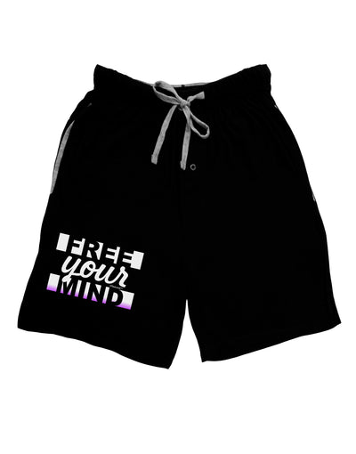 Free Your Mind Text Adult Lounge Shorts-Lounge Shorts-TooLoud-Black-Small-Davson Sales