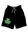 Distressed Traditional Irish Shamrock Adult Lounge Shorts - Black- Small-Lounge Shorts-TooLoud-Davson Sales