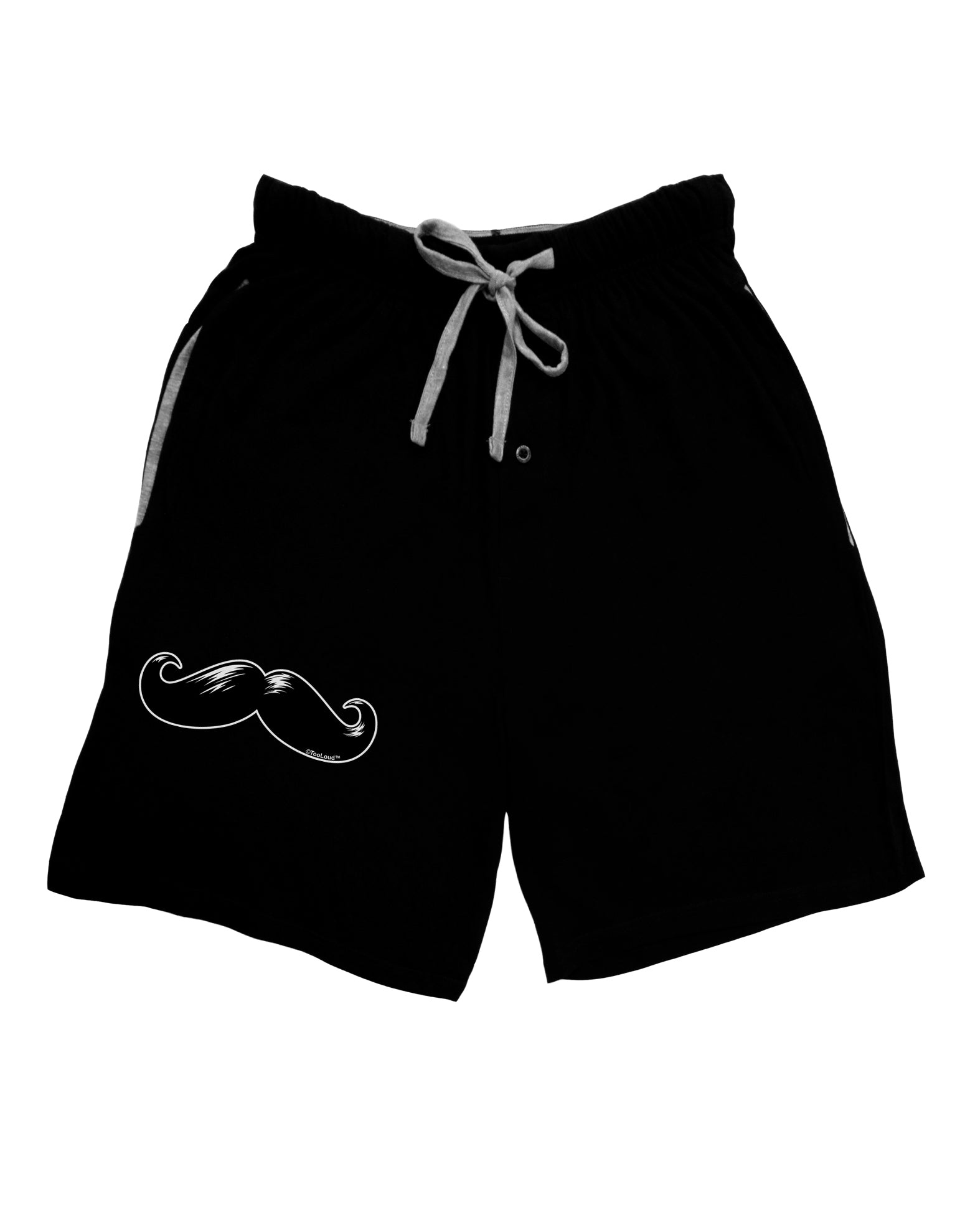 Big Black Mustache Adult Lounge Shorts - Red or Black-Lounge Shorts-TooLoud-Black-Small-Davson Sales