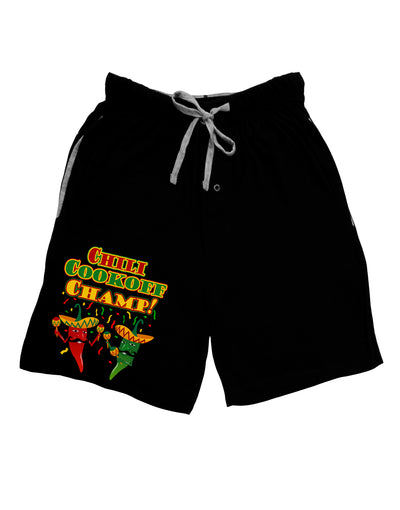 Chili Cookoff Champ! Chile Peppers Adult Lounge Shorts - Red or Black by TooLoud-TooLoud-Black-Small-Davson Sales