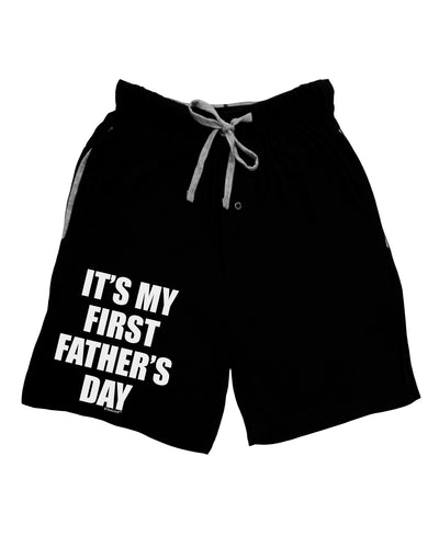 It's My First Father's Day Adult Lounge Shorts-Lounge Shorts-TooLoud-Black-Small-Davson Sales