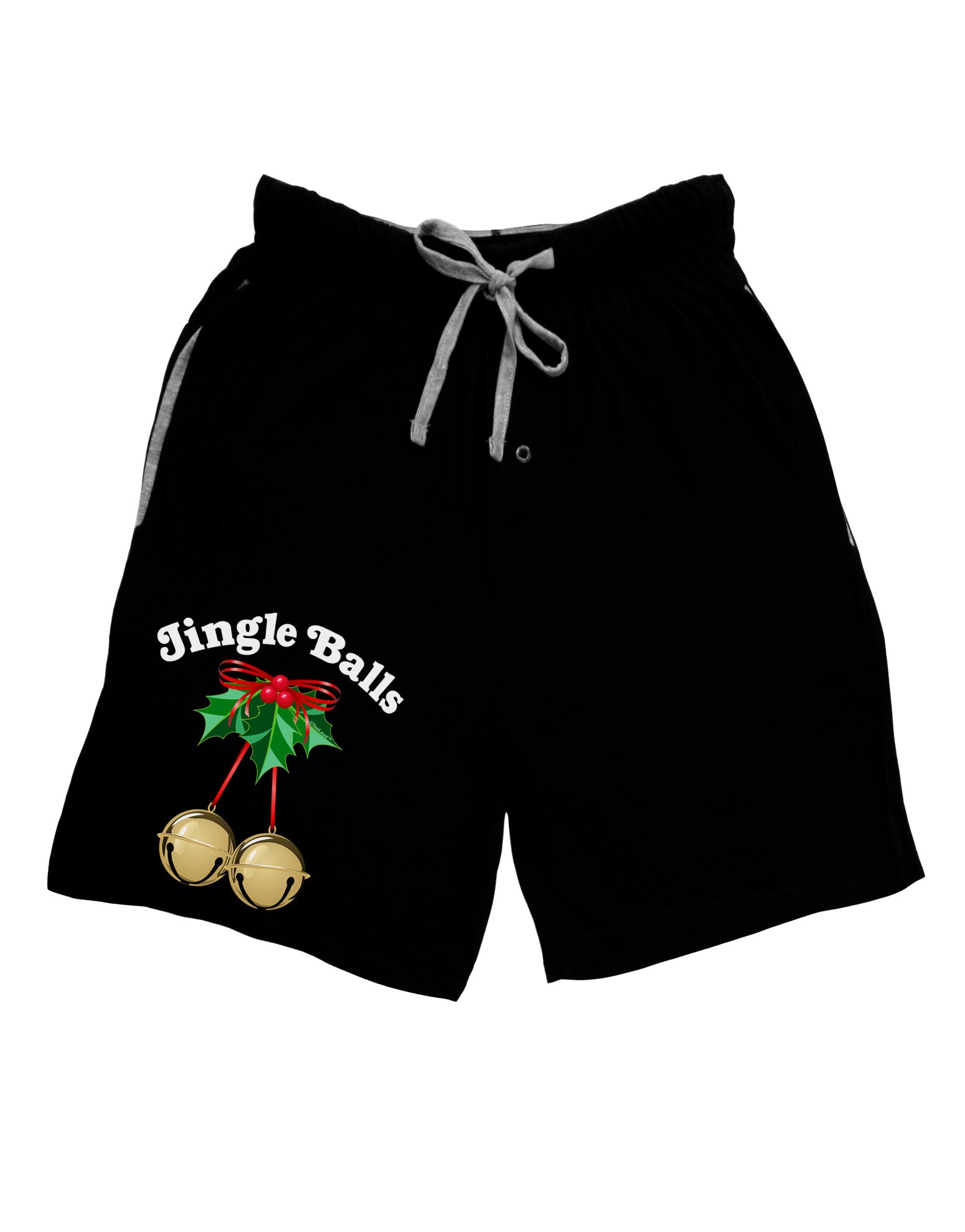 Jingle Balls with Text Adult Lounge Shorts-Lounge Shorts-TooLoud-Black-Small-Davson Sales