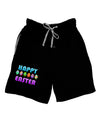 Happy Easter Decorated Eggs Adult Lounge Shorts-Lounge Shorts-TooLoud-Black-Small-Davson Sales