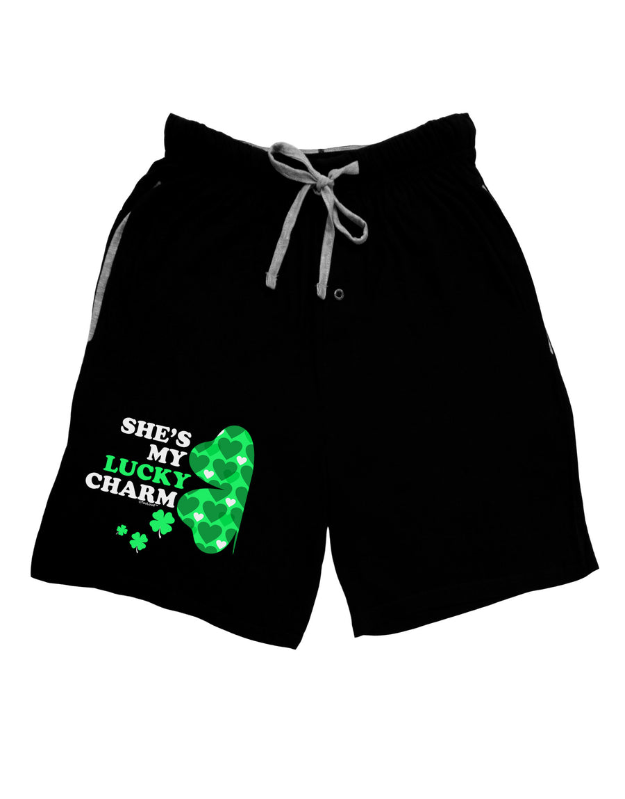 She's My Lucky Charm - Left Adult Lounge Shorts-Lounge Shorts-TooLoud-Red-Small-Davson Sales