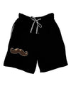 Big Brown Mustache Adult Lounge Shorts - Red or Black-Lounge Shorts-TooLoud-Black-Small-Davson Sales