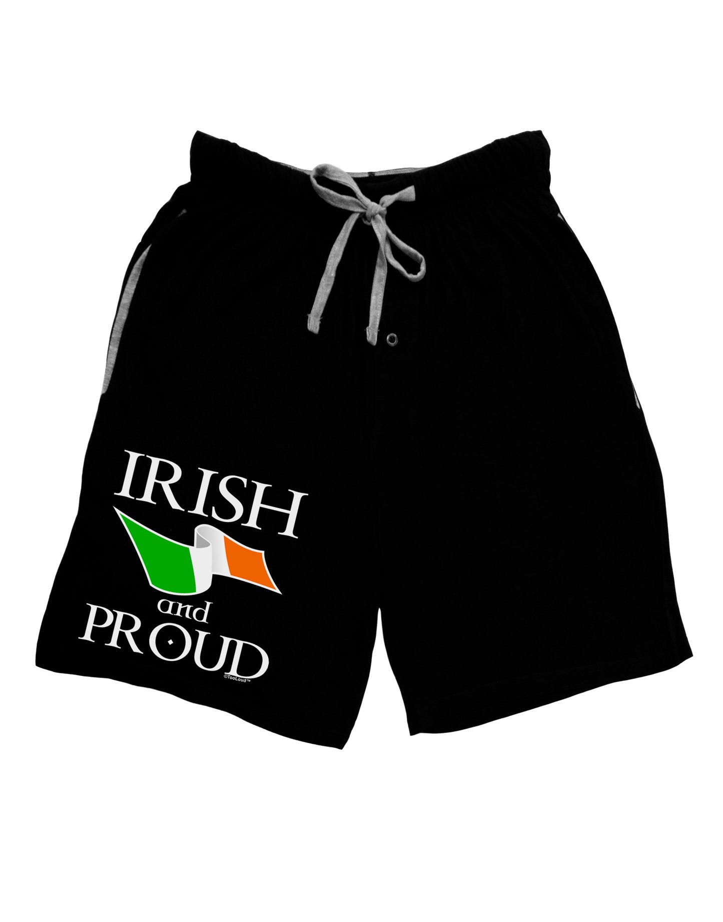Irish and Proud Adult Lounge Shorts-Lounge Shorts-TooLoud-Black-Small-Davson Sales
