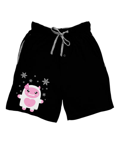 Cute Abominable Snowman Girl Yeti - Christmas Adult Lounge Shorts - Red or Black by TooLoud-Lounge Shorts-TooLoud-Black-Small-Davson Sales