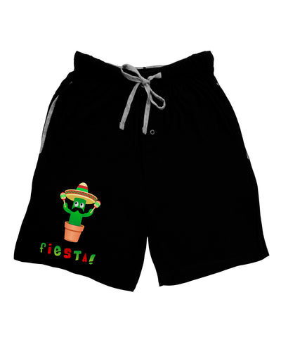 Fiesta Cactus Text Adult Lounge Shorts-Lounge Shorts-TooLoud-Black-Small-Davson Sales