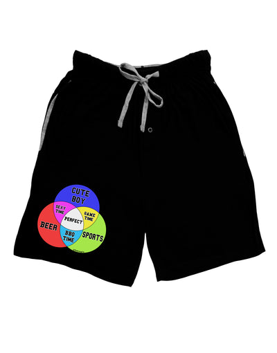 Beer Boy and Sports Diagram Adult Lounge Shorts-Lounge Shorts-TooLoud-Black-Small-Davson Sales