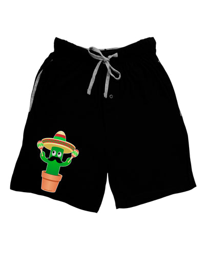 Fiesta Cactus Adult Lounge Shorts-Lounge Shorts-TooLoud-Black-Small-Davson Sales