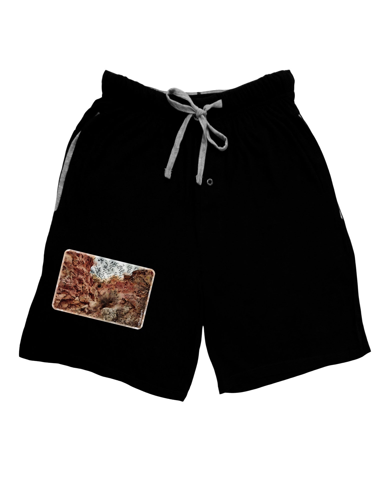 Colorado Painted Rocks Watercolor Adult Lounge Shorts-Lounge Shorts-TooLoud-Black-Small-Davson Sales