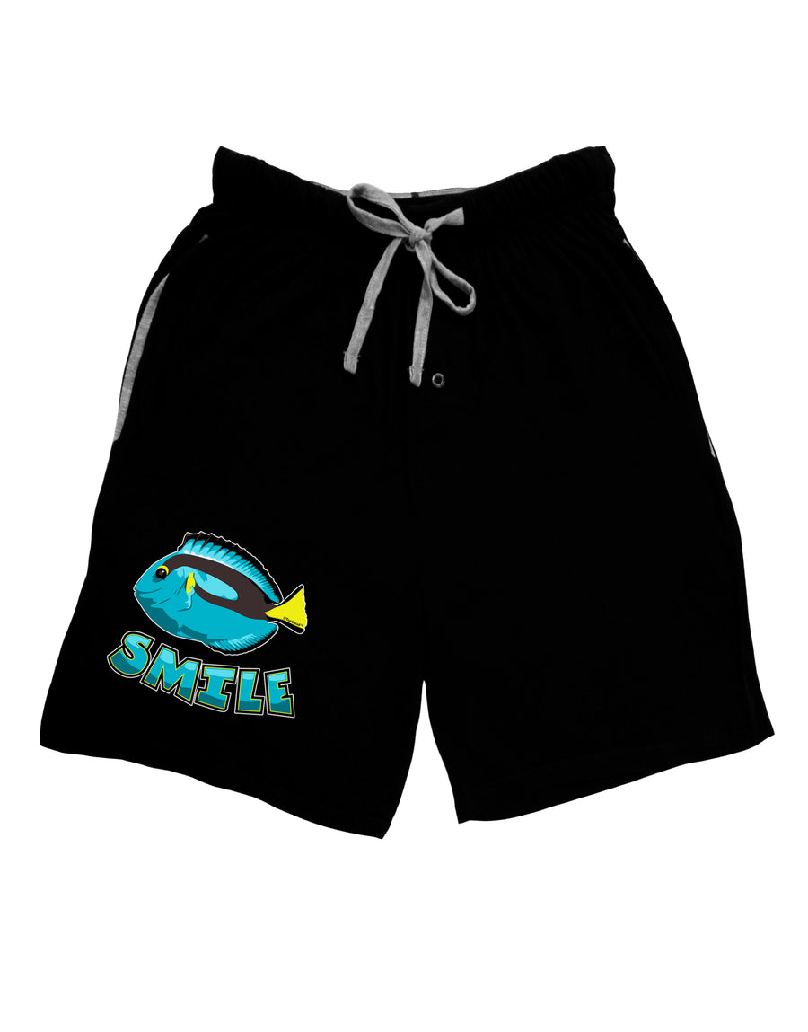 Blue Tang Fish - Smile Adult Lounge Shorts-Lounge Shorts-TooLoud-Black-Small-Davson Sales