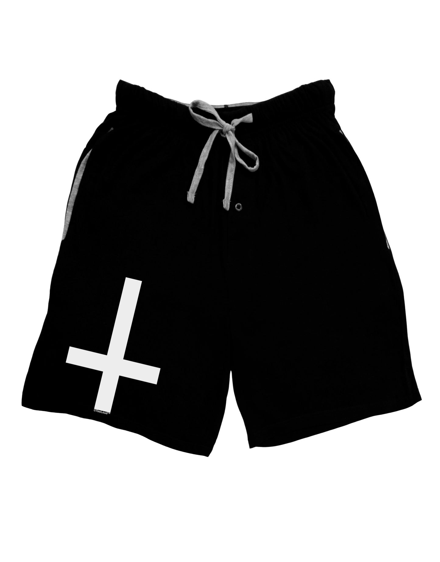 Inverted Cross Adult Lounge Shorts-Lounge Shorts-TooLoud-Black-Small-Davson Sales