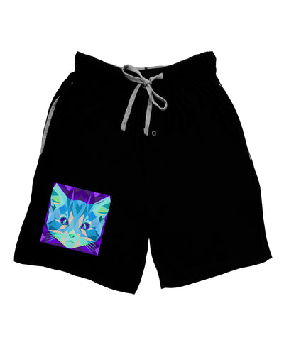 Geometric Kitty Inverted Adult Lounge Shorts-Lounge Shorts-TooLoud-Black-Small-Davson Sales