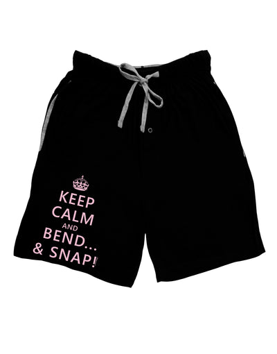 Keep Calm and Bend and Snap Adult Lounge Shorts - Red or Black by TooLoud-TooLoud-Black-Small-Davson Sales