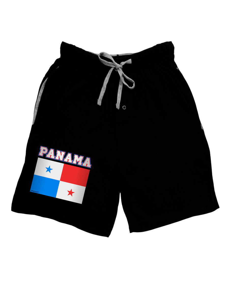 Panama Flag Dark Adult Lounge Shorts-Lounge Shorts-TooLoud-Black-Small-Davson Sales