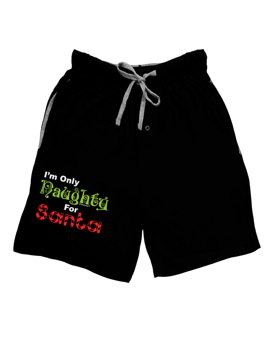 Naughty For Santa Relaxed Adult Lounge Shorts-Lounge Shorts-TooLoud-Black-Small-Davson Sales