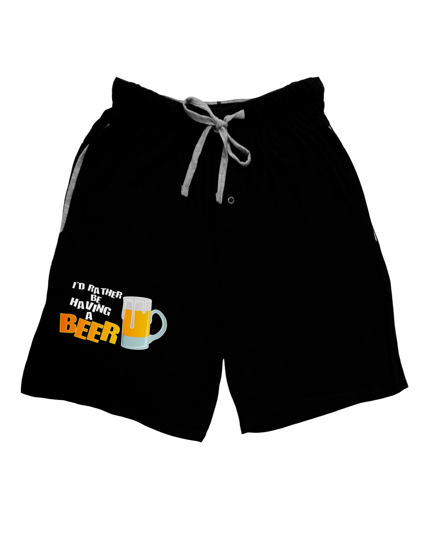 I'd Rather Be Having A Beer Adult Lounge Shorts-Lounge Shorts-TooLoud-Black-Small-Davson Sales