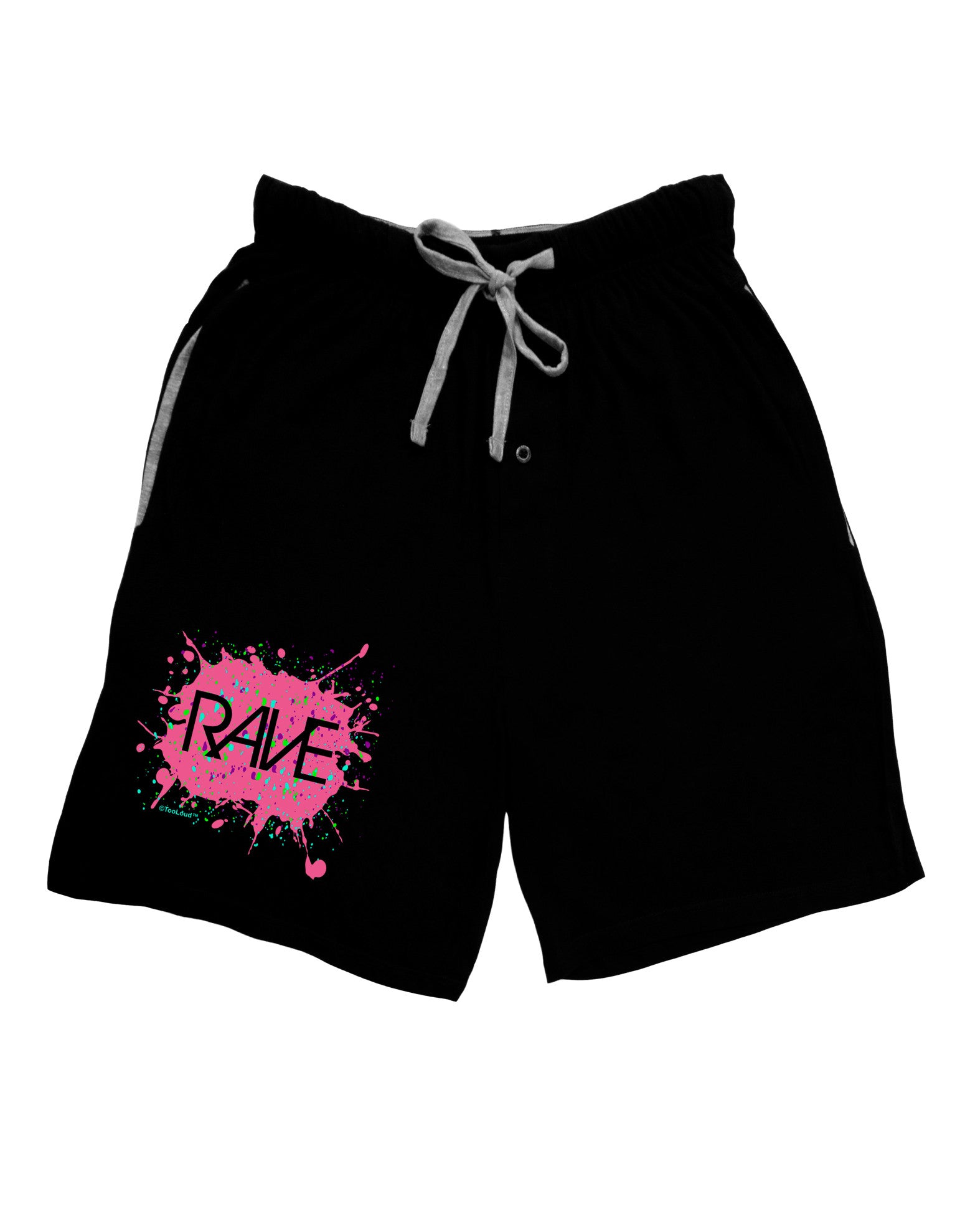 Rave Splatter Pink Relaxed Adult Lounge Shorts-Lounge Shorts-TooLoud-Black-Small-Davson Sales