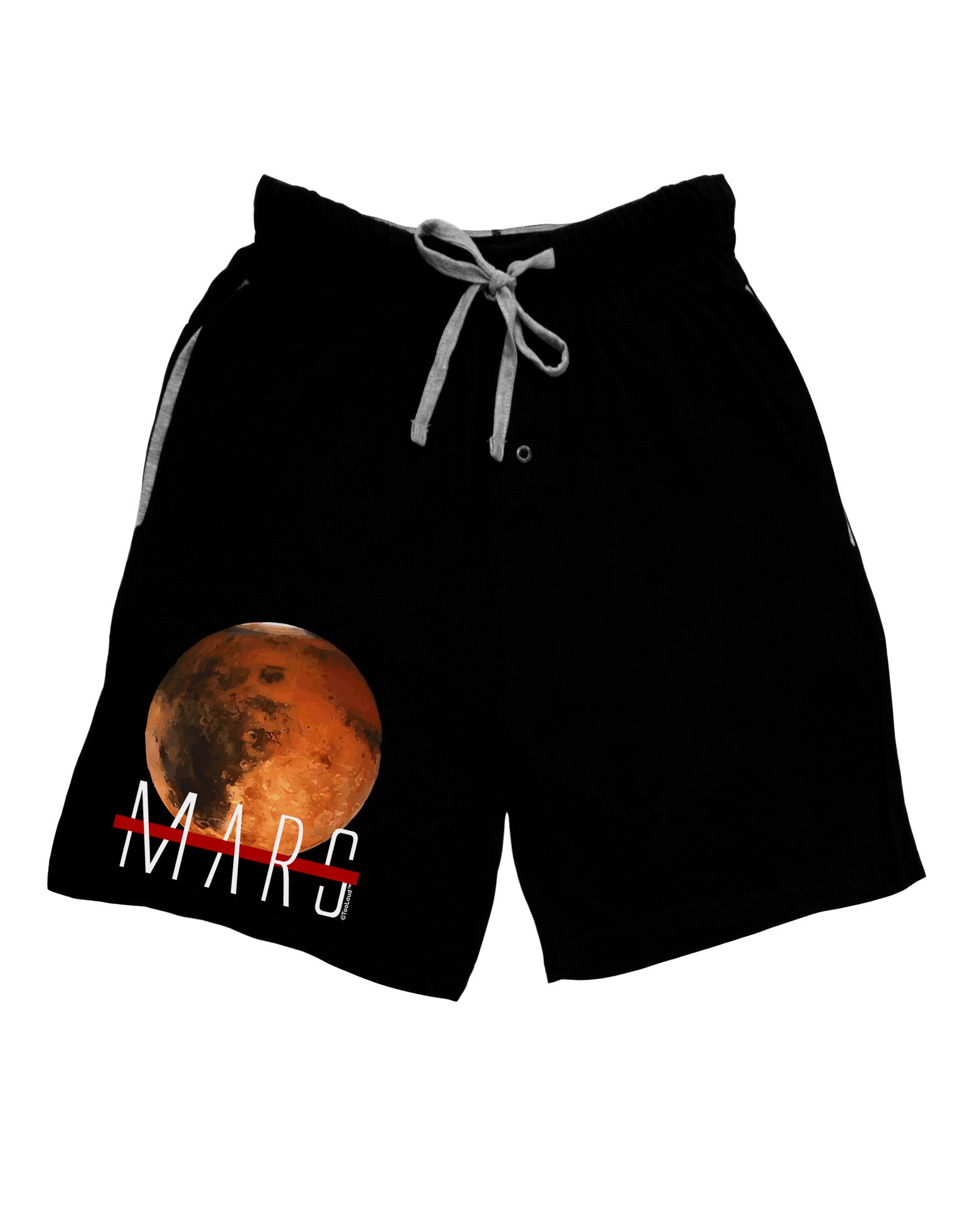 Planet Mars Text Adult Lounge Shorts-Lounge Shorts-TooLoud-Black-Small-Davson Sales