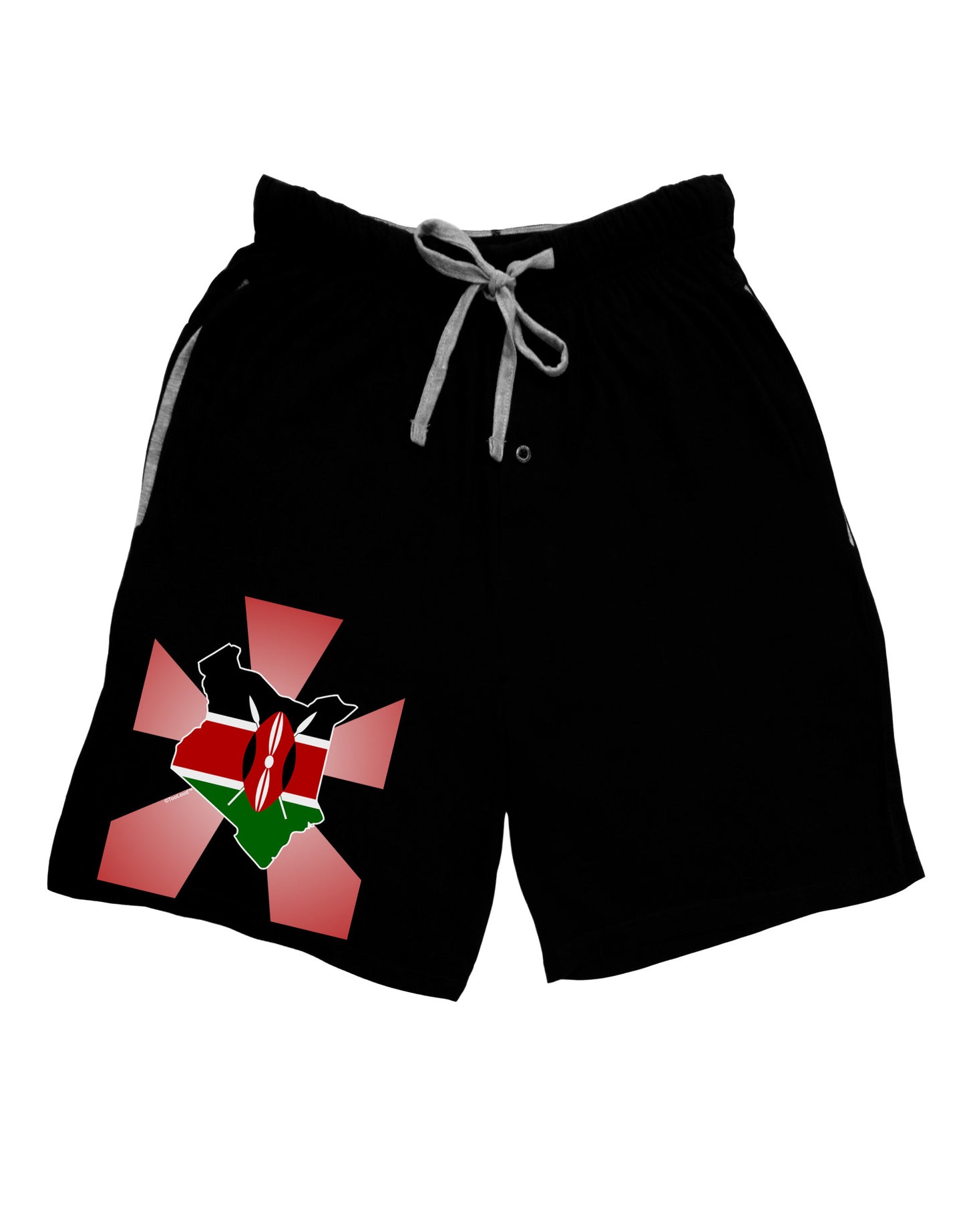 Kenya Flag Design Adult Lounge Shorts-Lounge Shorts-TooLoud-Black-Small-Davson Sales