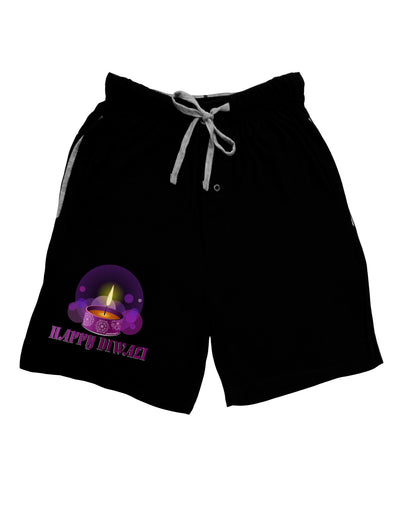 Happy Diwali Purple Candle Adult Lounge Shorts by TooLoud-Lounge Shorts-TooLoud-Black-Small-Davson Sales