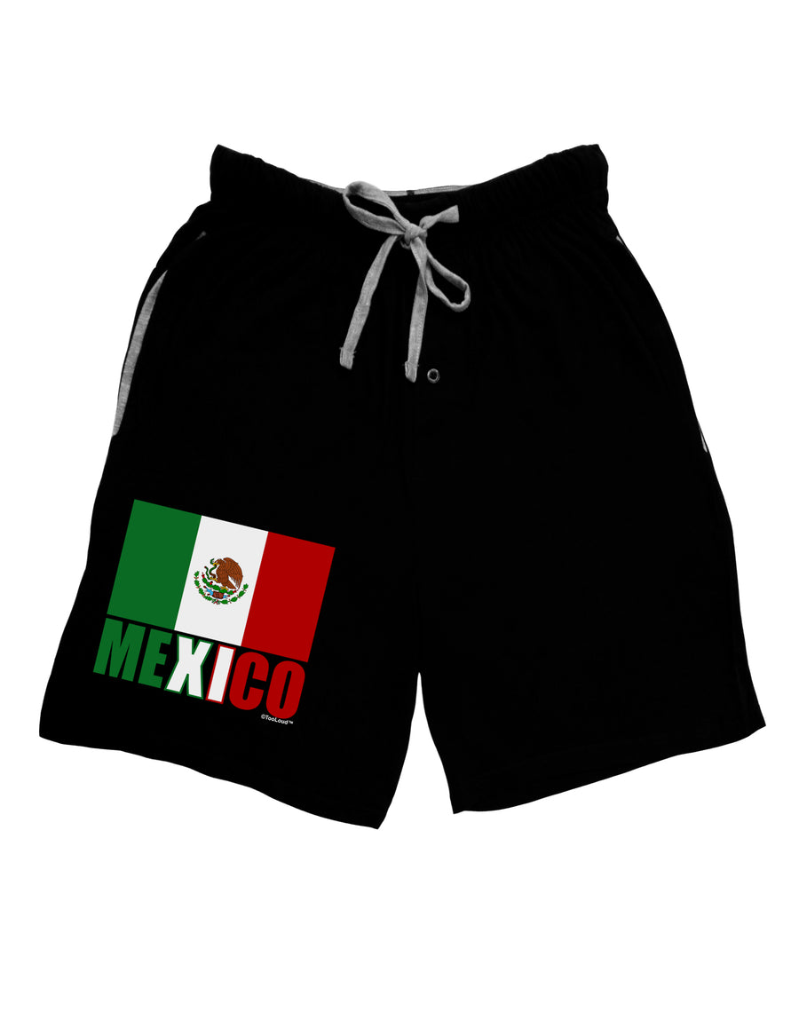 Mexican Flag - Mexico Text Adult Lounge Shorts by TooLoud-Lounge Shorts-TooLoud-Black-Small-Davson Sales