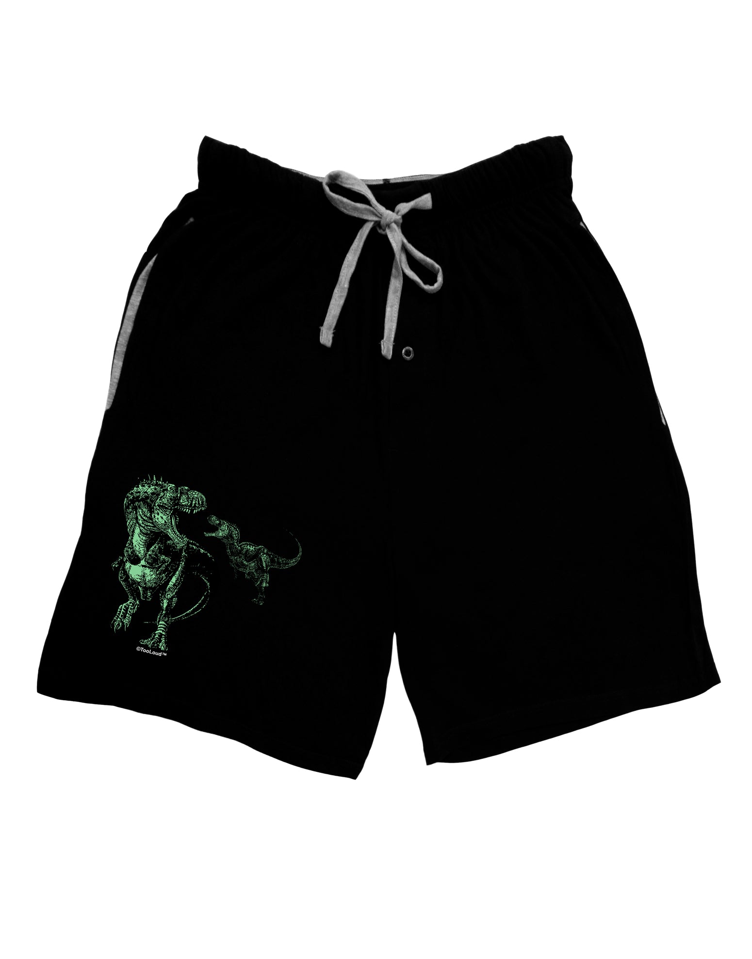 Jurassic Dinosaur Design 1 Adult Lounge Shorts - Red or Black by TooLoud-Lounge Shorts-TooLoud-Black-Small-Davson Sales
