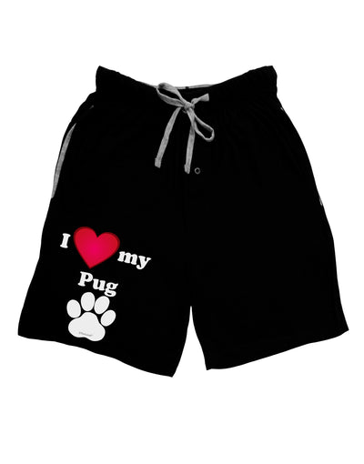 I Heart My Pug Adult Lounge Shorts by TooLoud-Lounge Shorts-TooLoud-Black-Small-Davson Sales