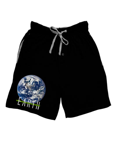 Planet Earth Text Adult Lounge Shorts
