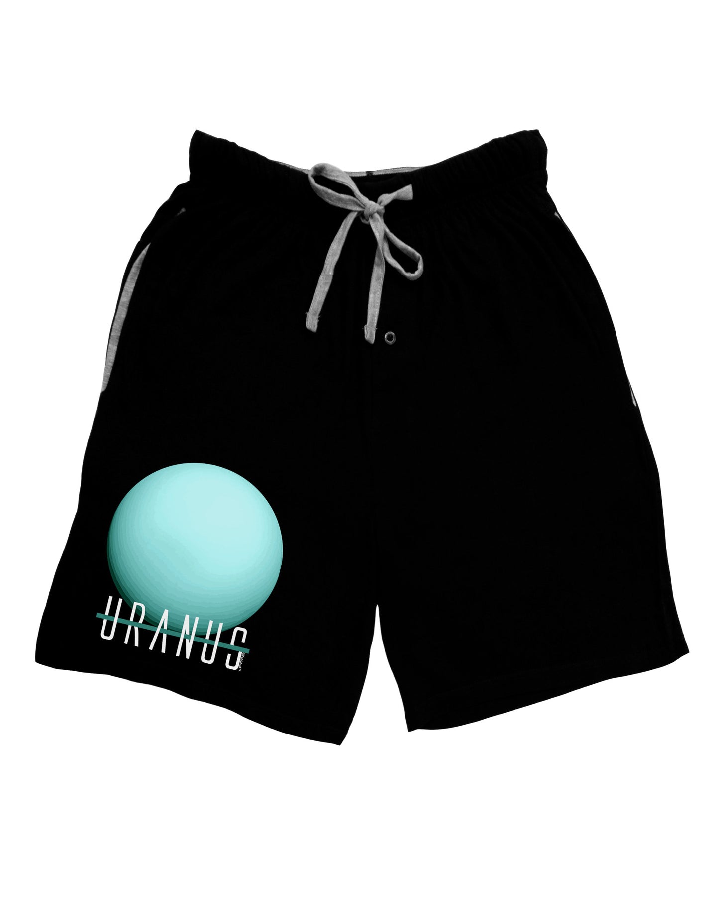 Planet Uranus Text Adult Lounge Shorts-Lounge Shorts-TooLoud-Black-Small-Davson Sales