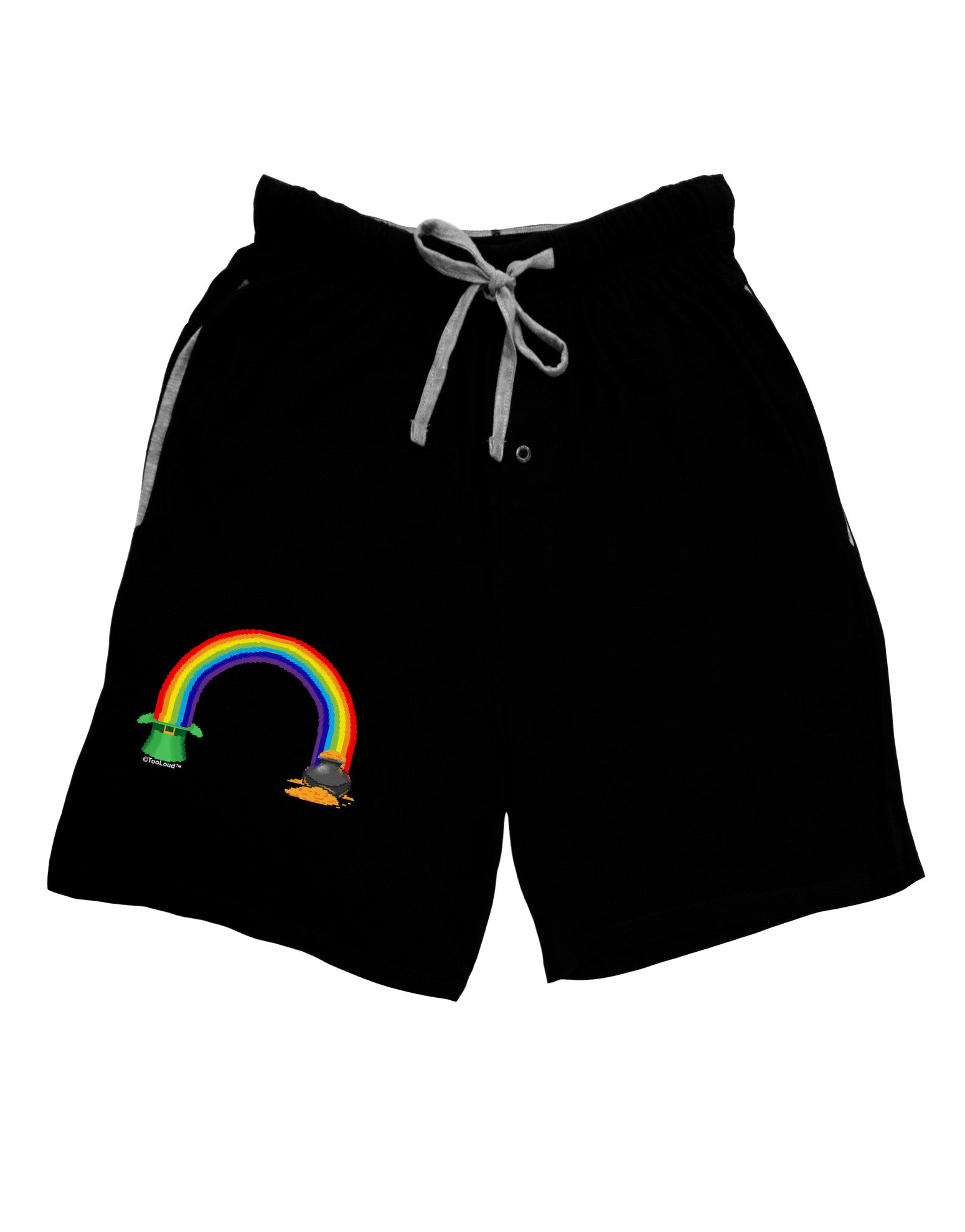 Pixel Pot of Gold Adult Lounge Shorts-Lounge Shorts-TooLoud-Black-Small-Davson Sales