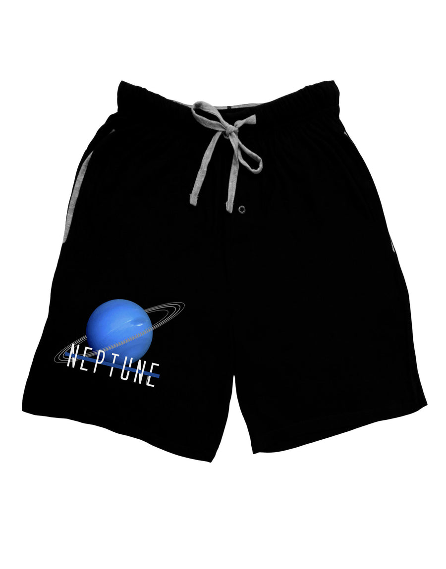 Planet Neptune Text Dark Adult Lounge Shorts-Lounge Shorts-TooLoud-Red-Small-Davson Sales