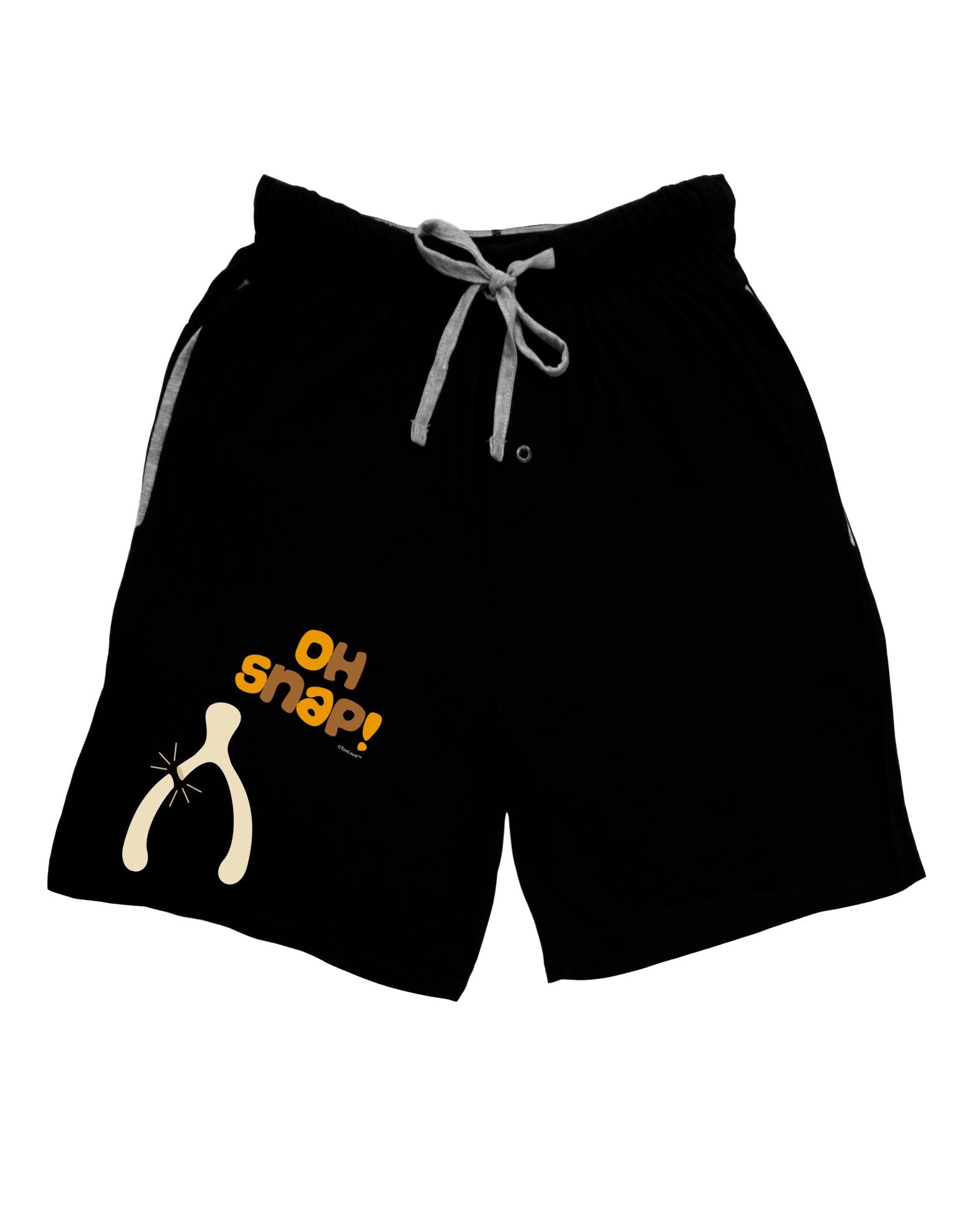 Oh Snap Wishbone - Thanksgiving Adult Lounge Shorts - Red or Black by TooLoud-Lounge Shorts-TooLoud-Black-Small-Davson Sales