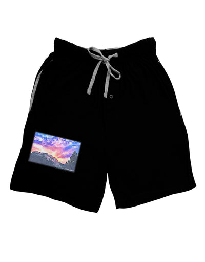 Colorado Rainbow Sunset Watercolor Relaxed Adult Lounge Shorts-Lounge Shorts-TooLoud-Black-Small-Davson Sales