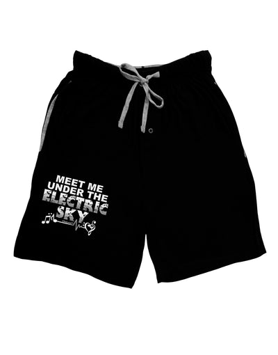 Electric Sky BnW Relaxed Adult Lounge Shorts-Lounge Shorts-TooLoud-Black-Small-Davson Sales