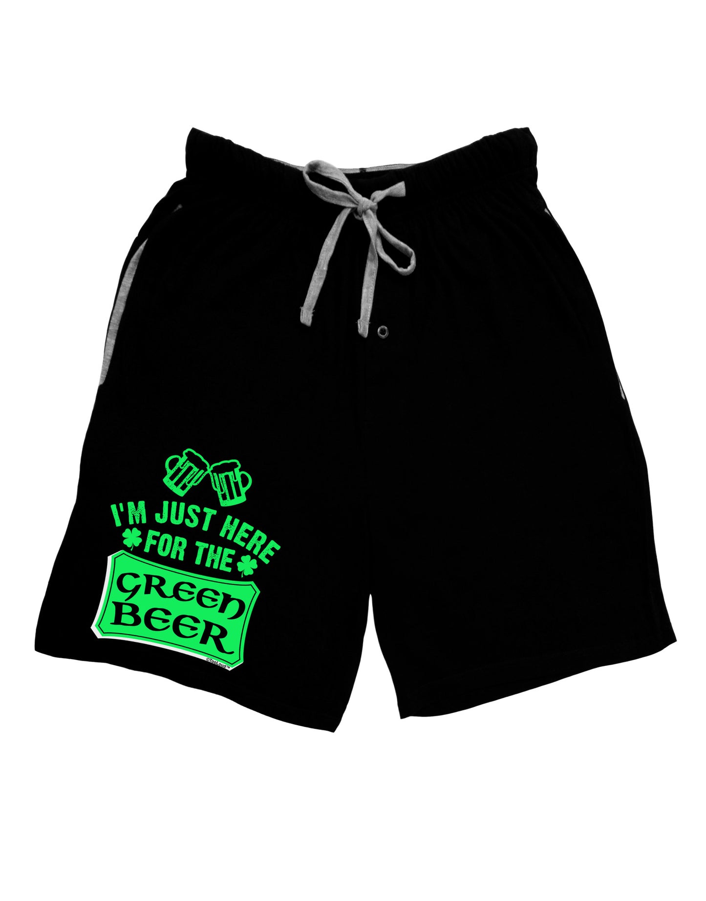 Just Here For The Green Beer Adult Lounge Shorts-Lounge Shorts-TooLoud-Black-Small-Davson Sales