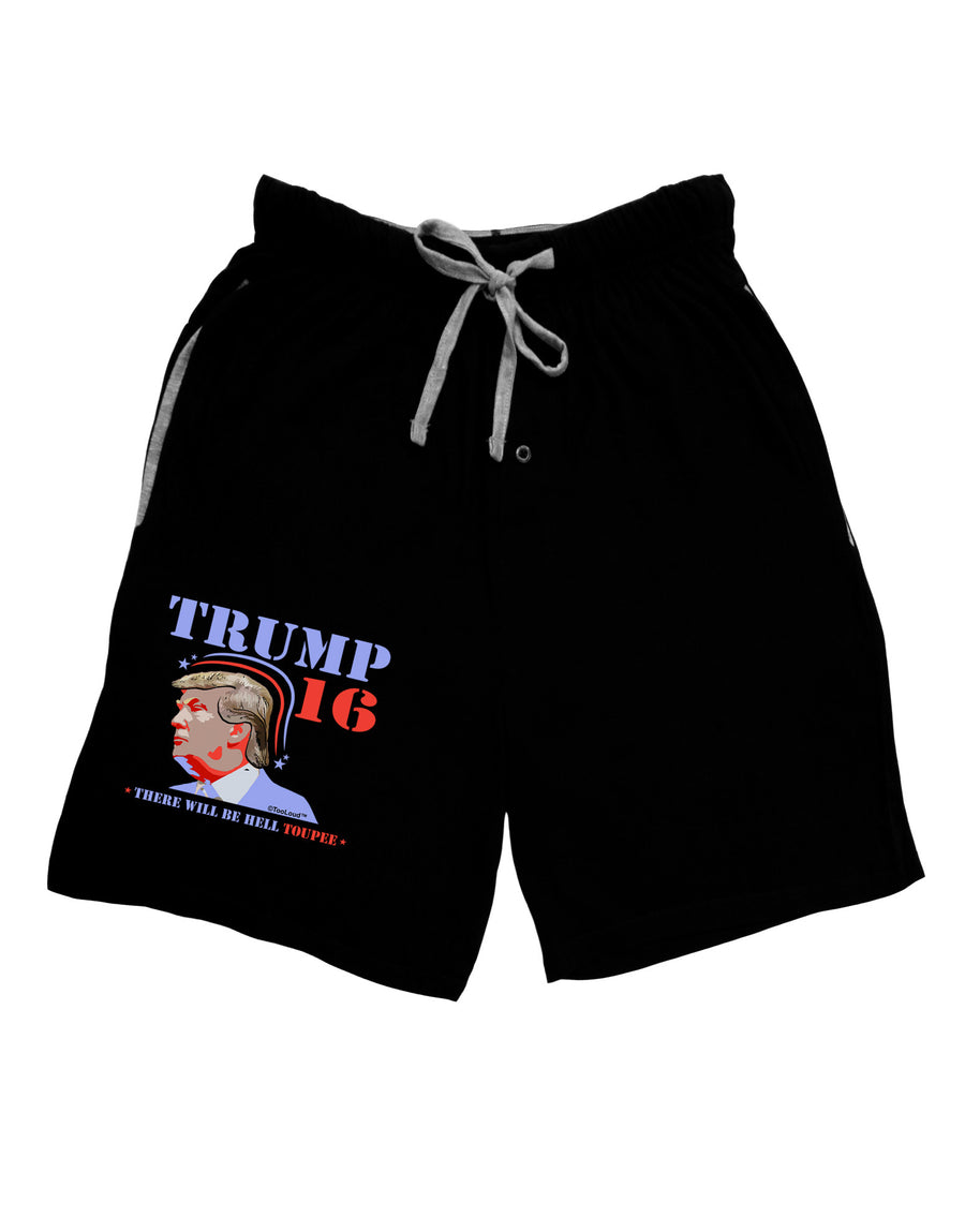 Trump - Hell Toupee Relaxed Adult Lounge Shorts-Lounge Shorts-TooLoud-Black-Small-Davson Sales