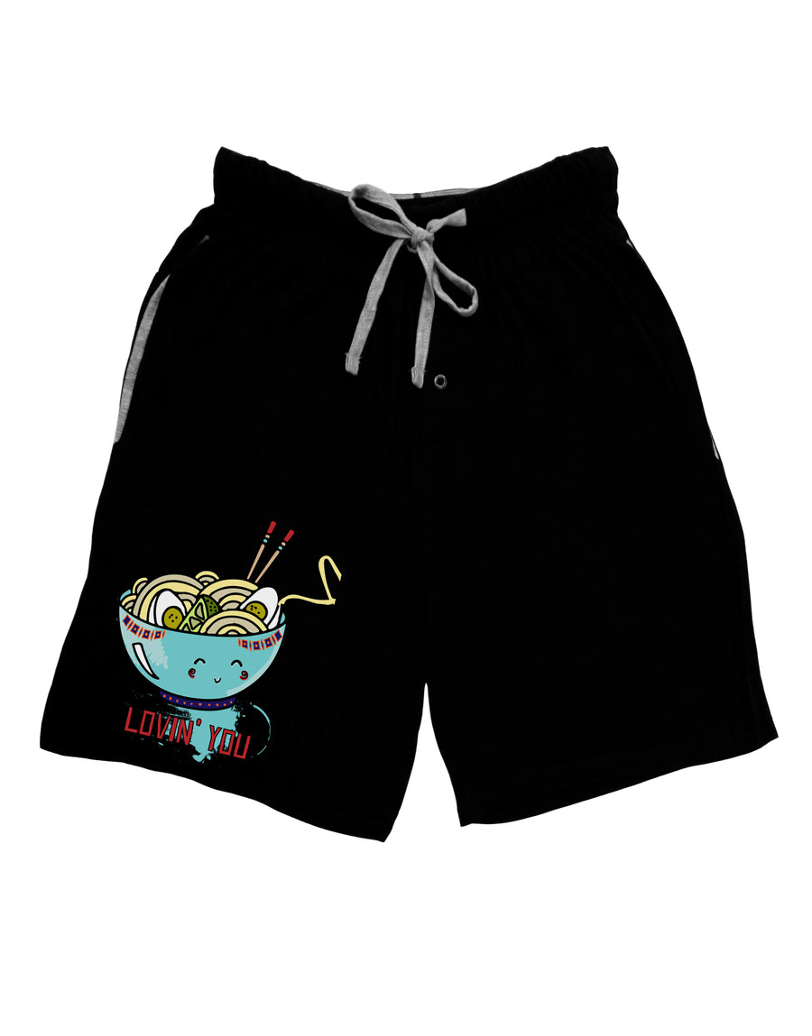 TooLoud Matching Lovin You Blue Pho Bowl Dark Adult Lounge Shorts-Lounge Shorts-TooLoud-Red-Small-Davson Sales