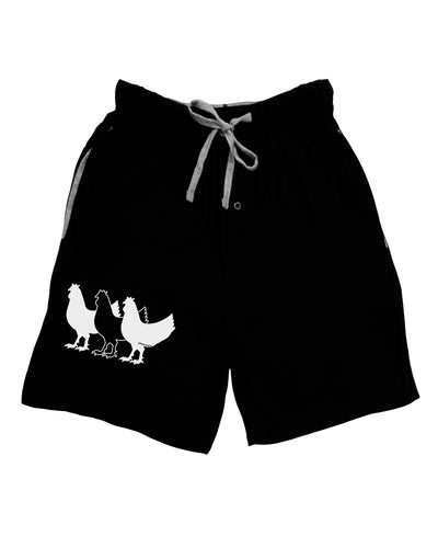 Three French Hens Adult Lounge Shorts-Lounge Shorts-TooLoud-Black-Small-Davson Sales