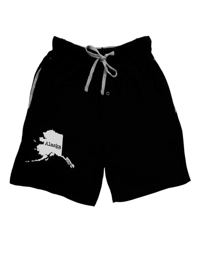 Alaska - United States Shape Adult Lounge Shorts - Red or Black by TooLoud-Lounge Shorts-TooLoud-Black-Small-Davson Sales