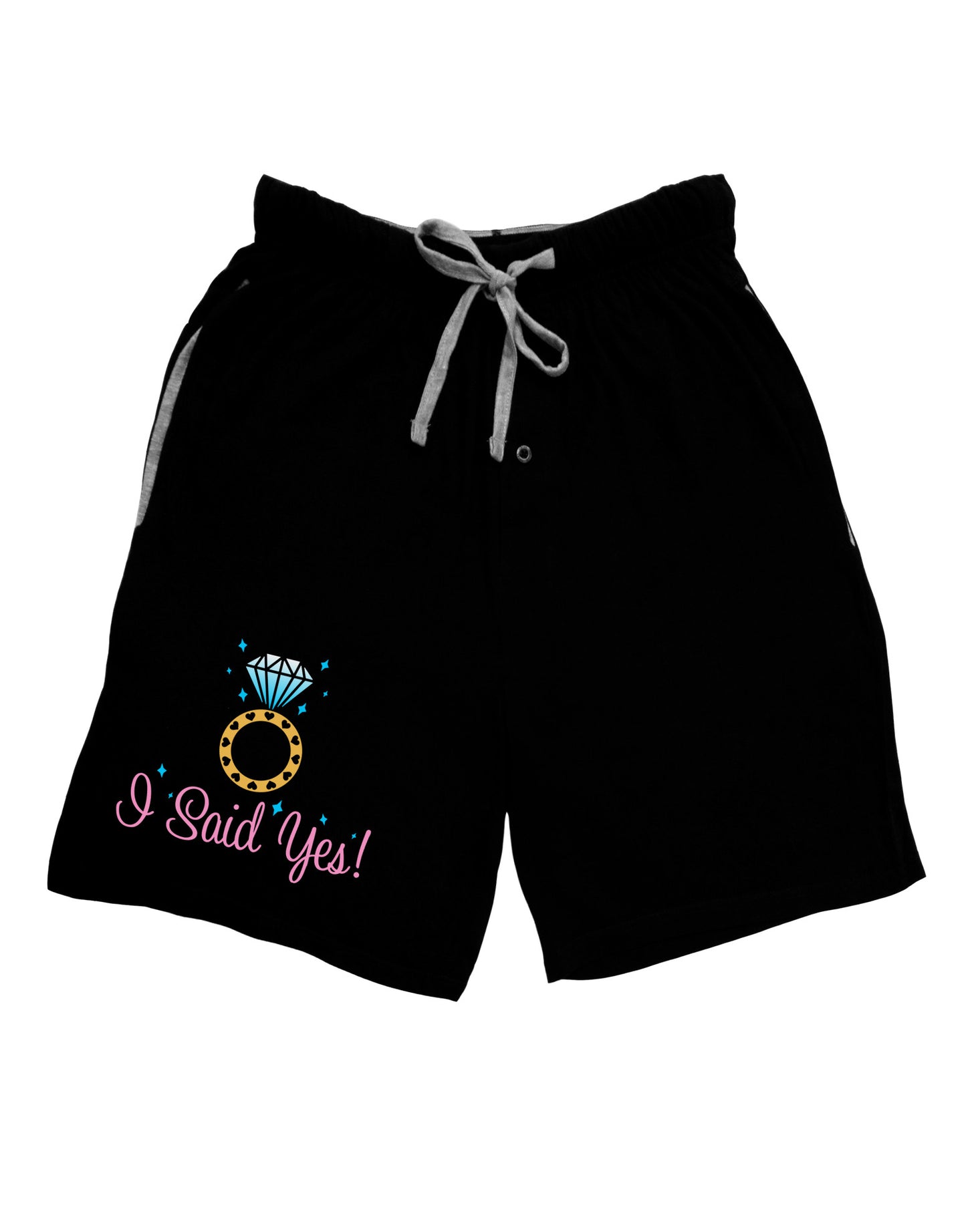 I Said Yes - Diamond Ring - Color Adult Lounge Shorts-Lounge Shorts-TooLoud-Black-Small-Davson Sales