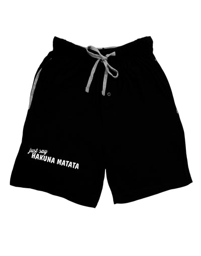 TooLoud Just Say Hakuna Matata Dark Adult Lounge Shorts-Lounge Shorts-TooLoud-Black-Small-Davson Sales