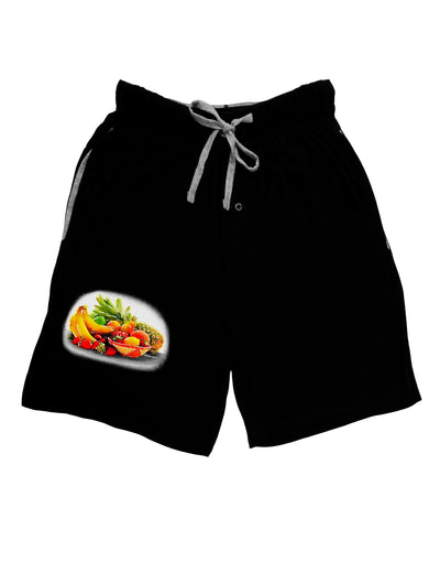 Watercolor Fruit Bowl 1 Adult Lounge Shorts-Lounge Shorts-TooLoud-Black-Small-Davson Sales