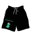 Merry Rexmas T-Rex Dinosaur Christmas Adult Lounge Shorts - Red or Black-Lounge Shorts-TooLoud-Black-Small-Davson Sales