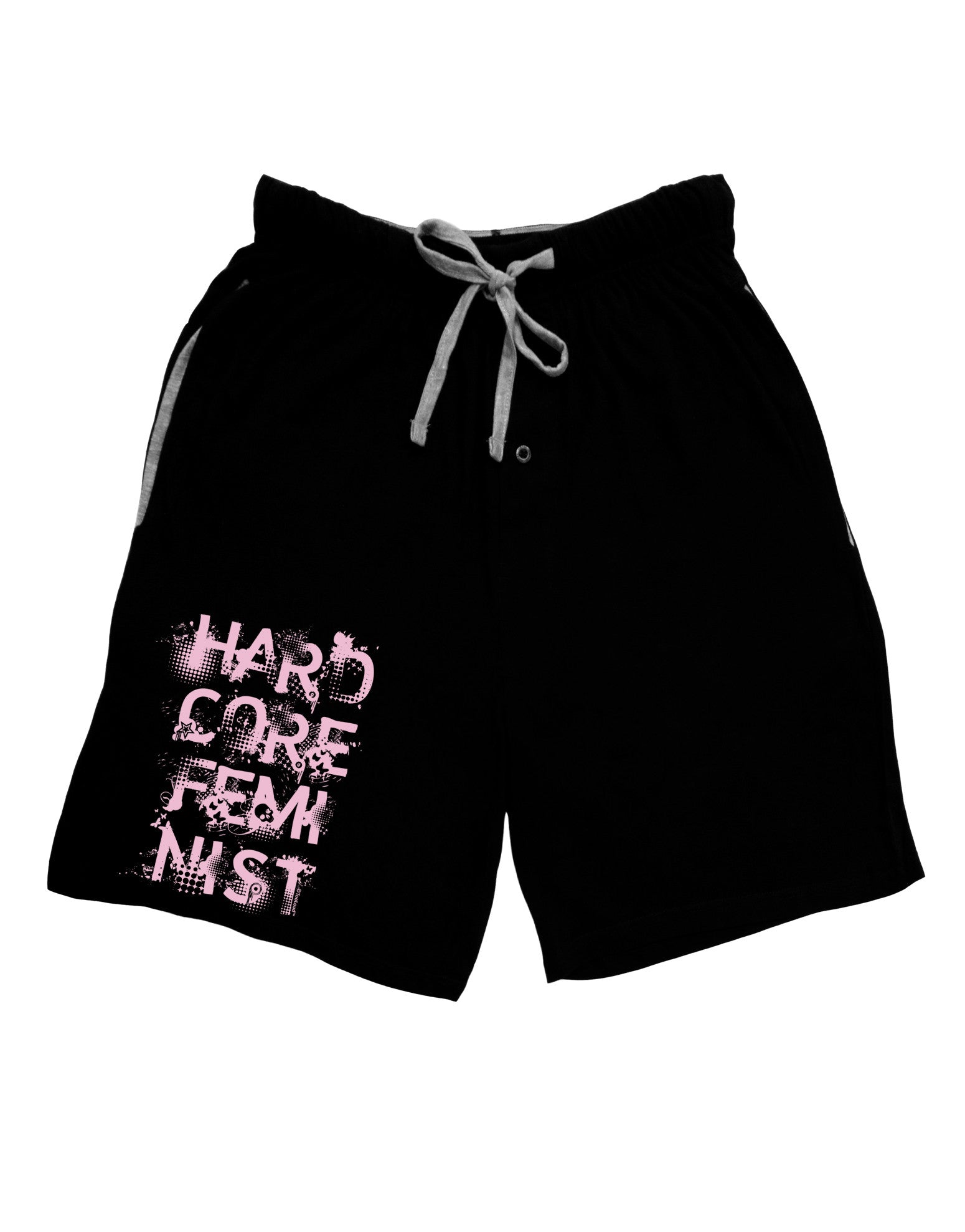 Hardcore Feminist - Pink Adult Lounge Shorts-Lounge Shorts-TooLoud-Black-Small-Davson Sales